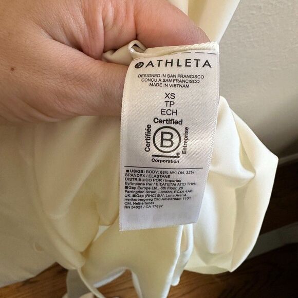 Athleta Cosmic Layer Dress XS White Cream Long Sleeve Button Down 534776 - Picture 8 of 8